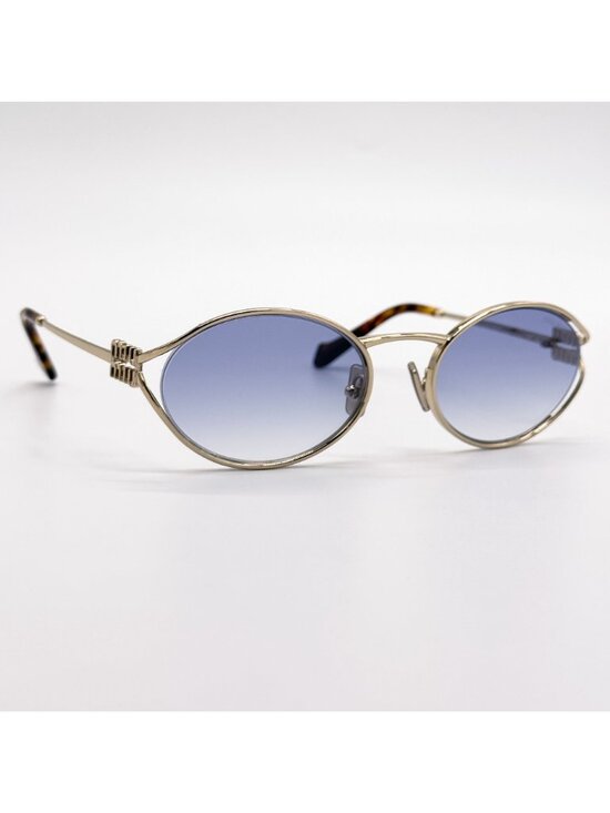 NEW MIU MIU SUNGLASSES MU52YS ZVN80O WOMEN GOLD/BLUE MU 52YS, SMU 52Y EYEWEAR main image 5